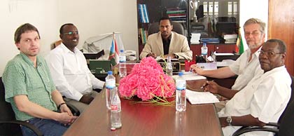 Visit at the Education Bureau Head. (Minister), Mr. Abdulfatah Sheik Abdullai, who has given us support and a good cooperation.